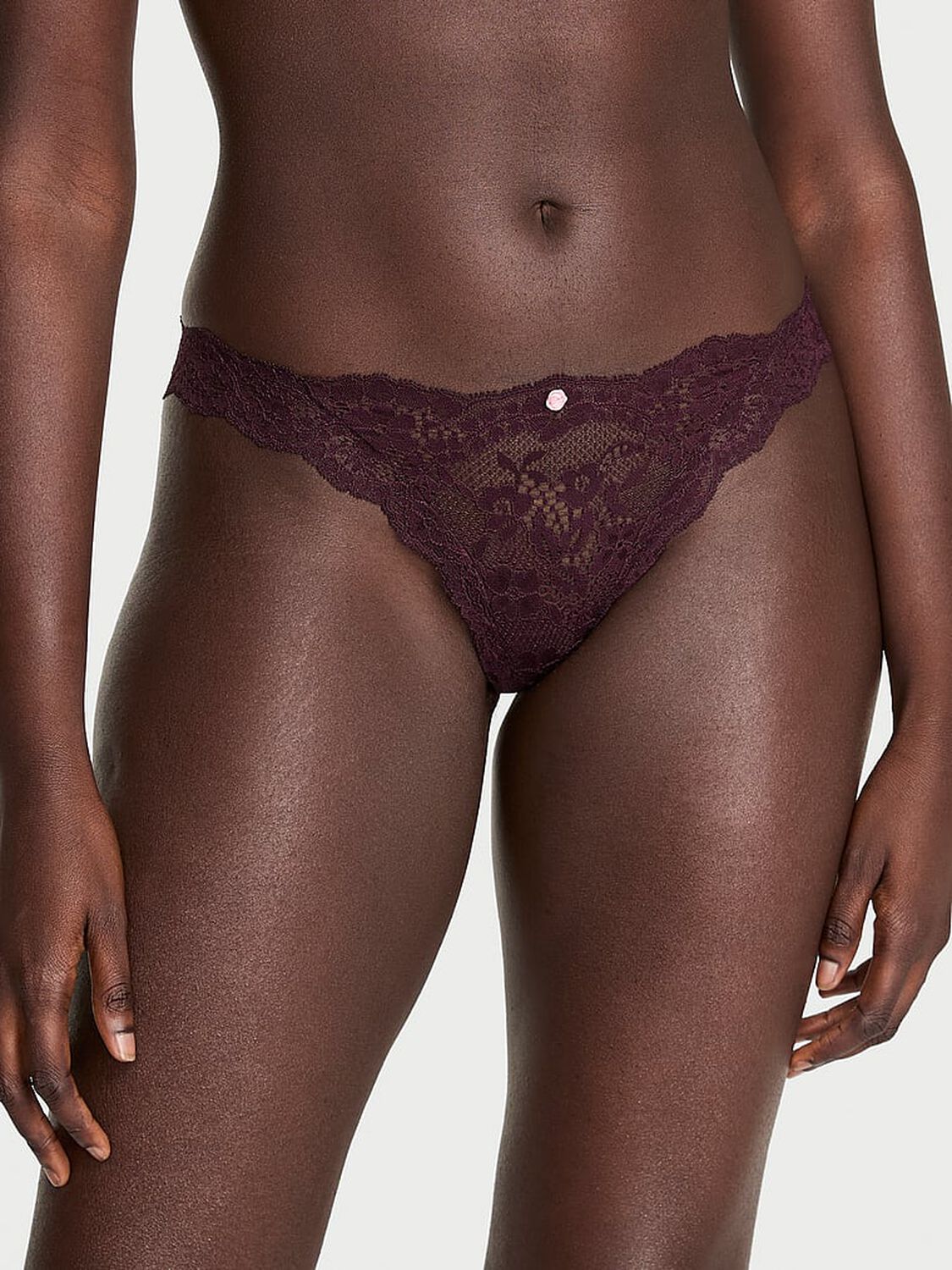 vs Dream Angels Lace Bikini Panty Winter Wine 1 of 3 