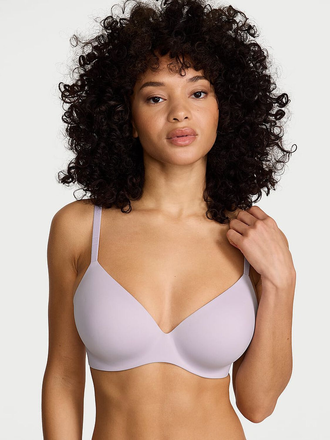 vs Body By Victoria FlexFactor Lightly Lined Plunge Demi Bra Crystal Lilac 1 of 3 