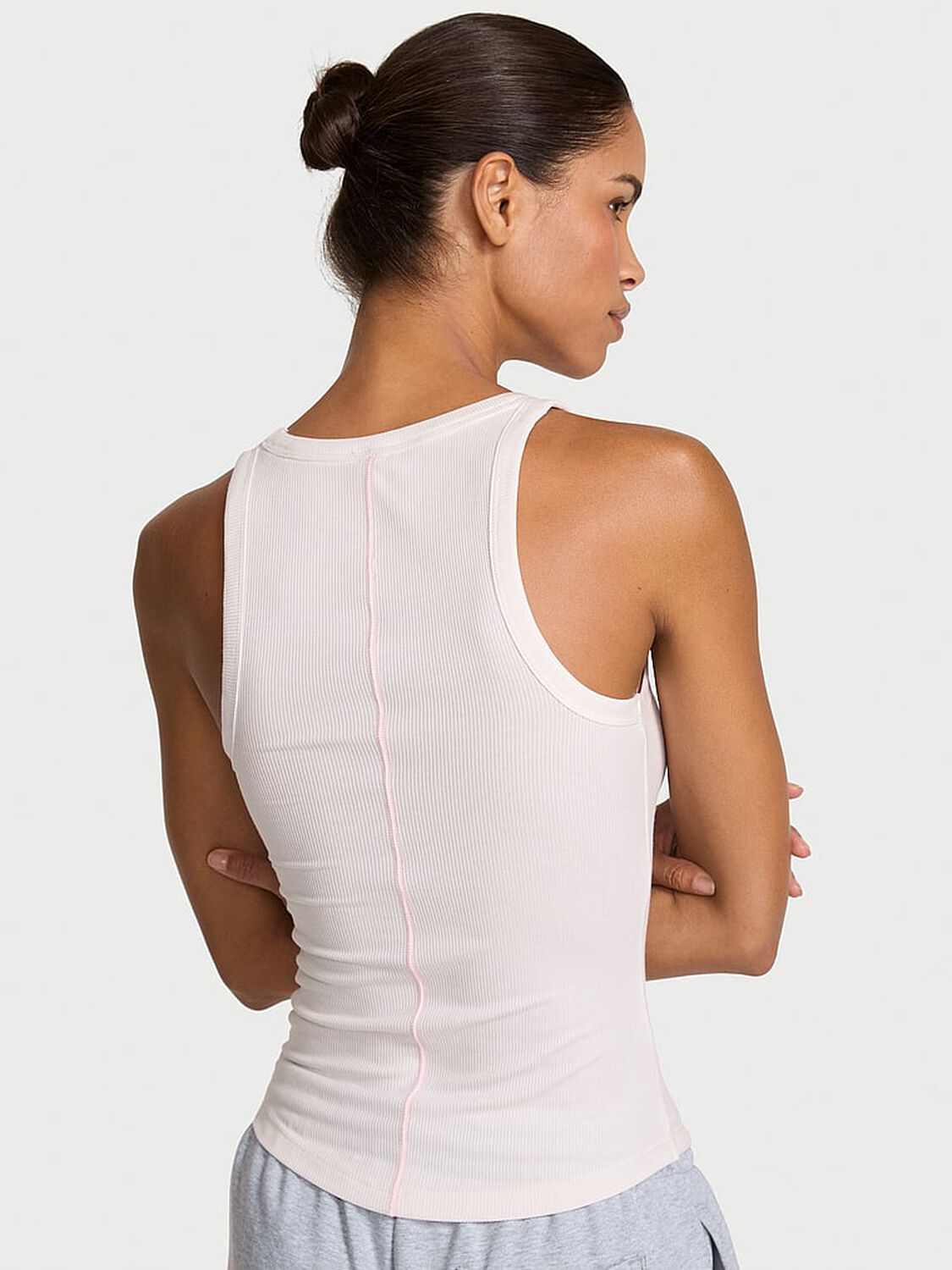 vs Angel Essentials VS Iconic Rib Racerback Tank Top Coconut White 2 of 3 