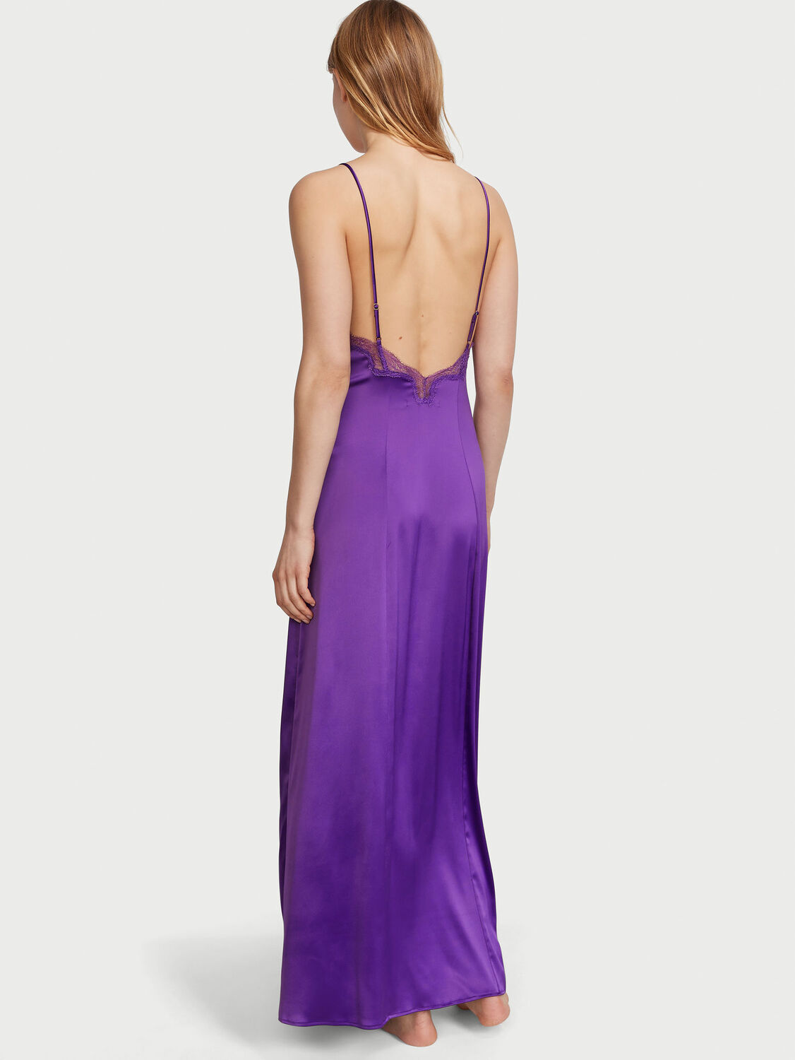 vs Victoria's Secret Lace-Inset Long Slip Violetta 2 of 3 