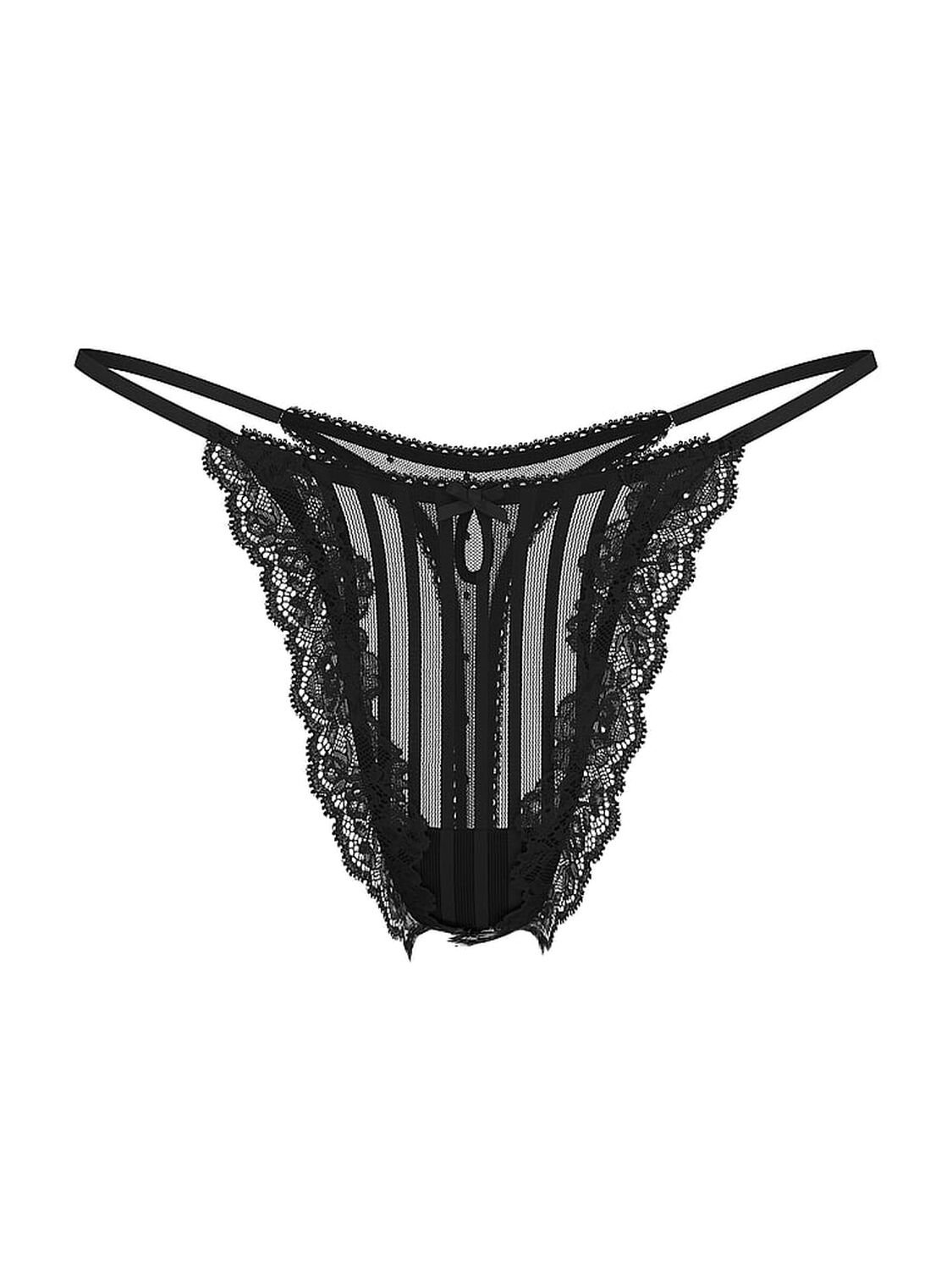 vs The Lacie Lacie Sheer Heritage String Thong Panty Black 3 of 5