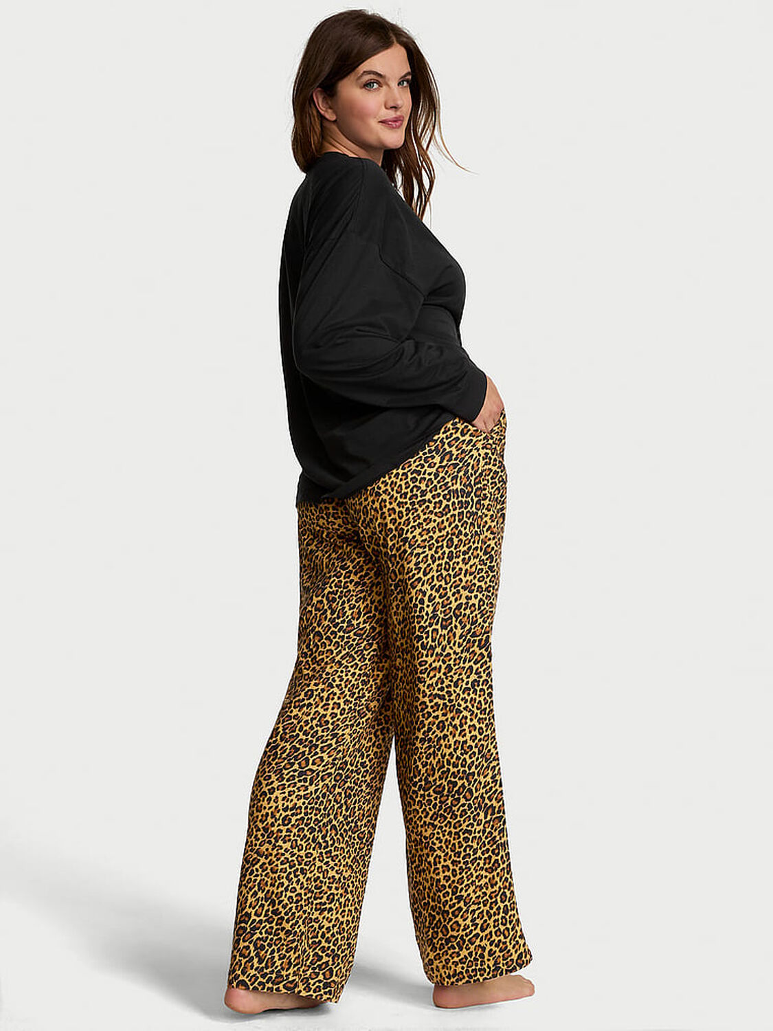 vs Victoria's Secret Flannel Long-Sleeve Tee-Jama Set 2 of 4 