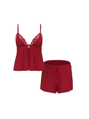 Modal Soft Lace-Trim Flyaway Cami Set