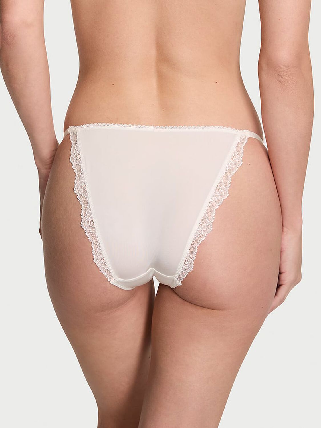 vs Dream Angels Smooth & Lace Mini String Bikini Panty Coconut White 2 of 3 