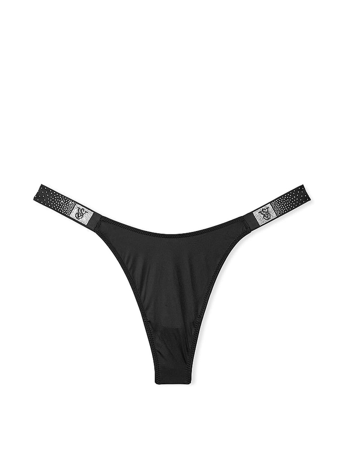 vs Very Sexy Scattered Shine Strap Smooth Thong Panty Black 3 of 5 