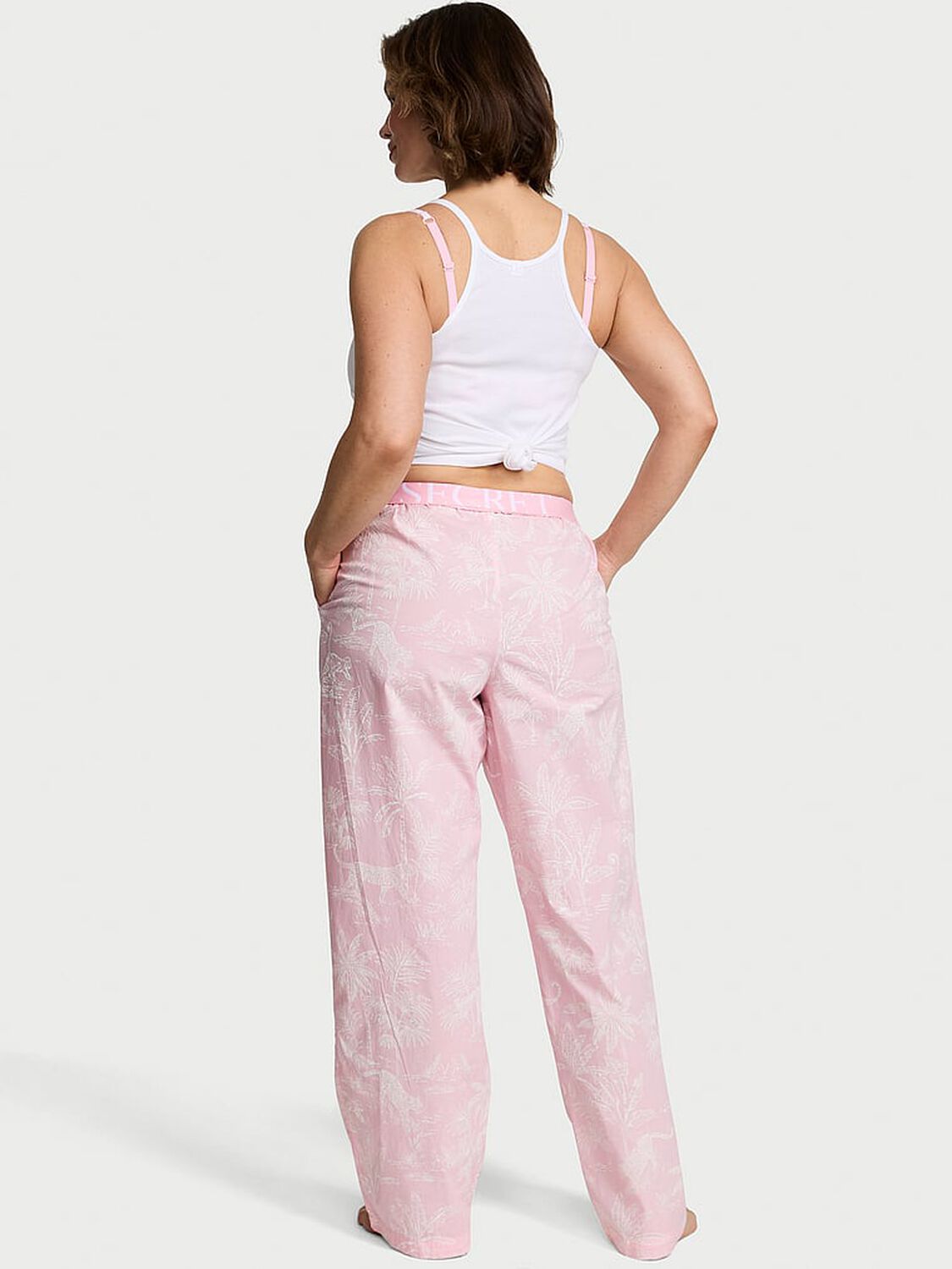 vs Victoria's Secret Mix & Match Heritage Cotton Pajama Pant Pink Jungle Toile 2 of 4 