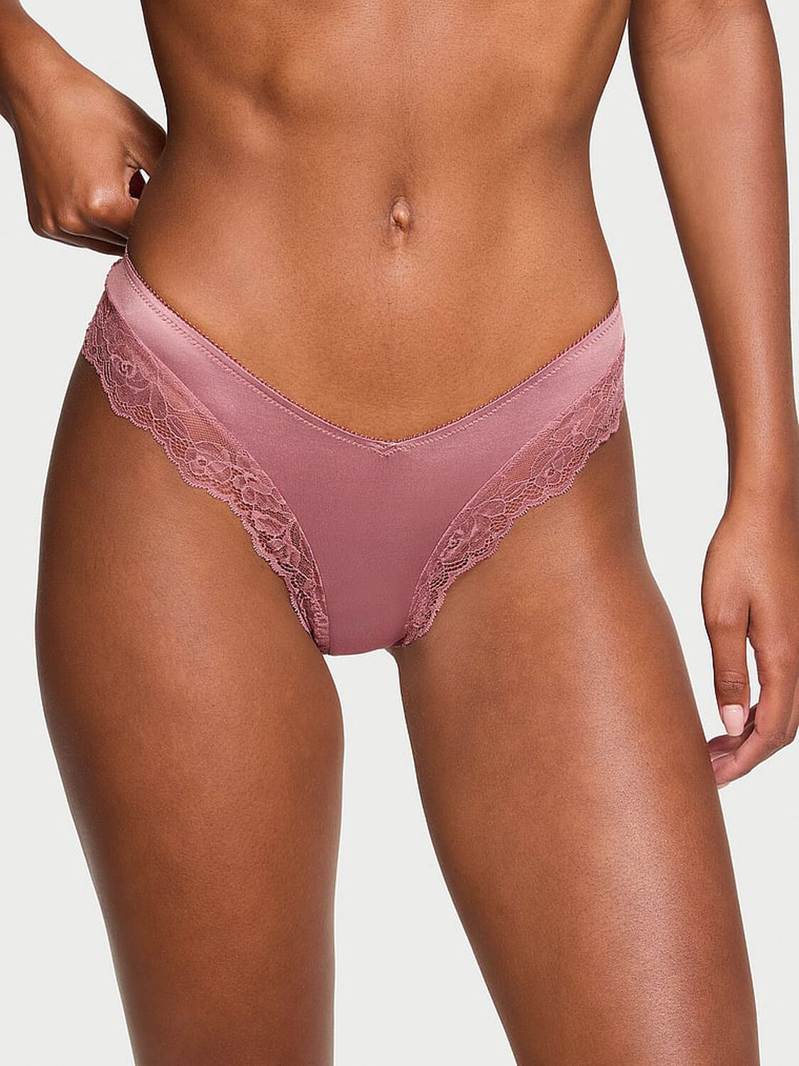 vs Very Sexy Rose Lace-Trim High-Leg Cheeky Panty Vintage Rose 1 of 3 