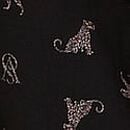 Modal Soft Long Pajama Set, Black Leaning Leos, swatch