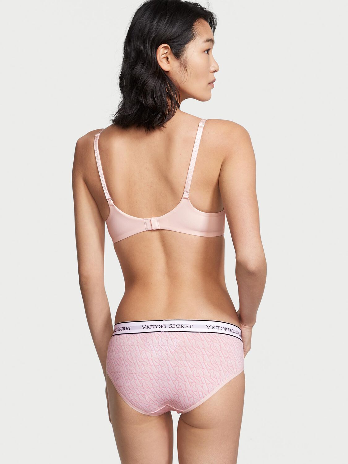 vs Cotton Logo Cotton Hiphugger Panty Purest Pink Geo Logo 2 of 3 