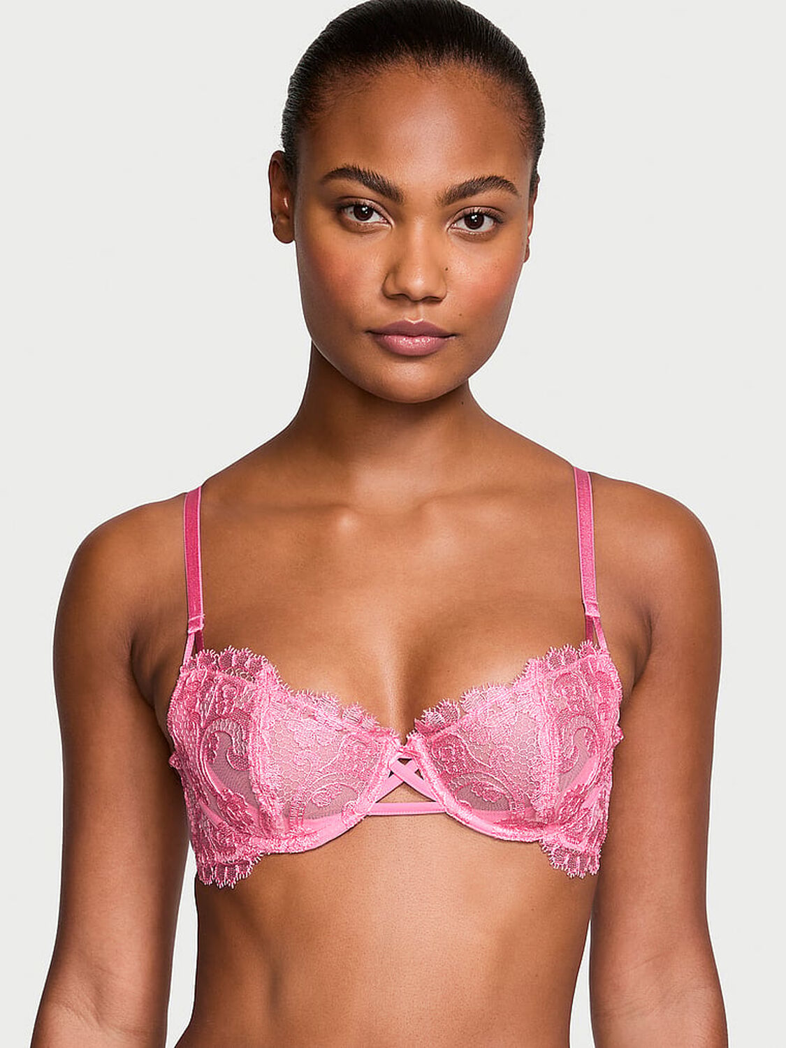 vs Dream Angels Wicked Unlined Boho Floral Embroidery Balconette Bra 1 of 4 