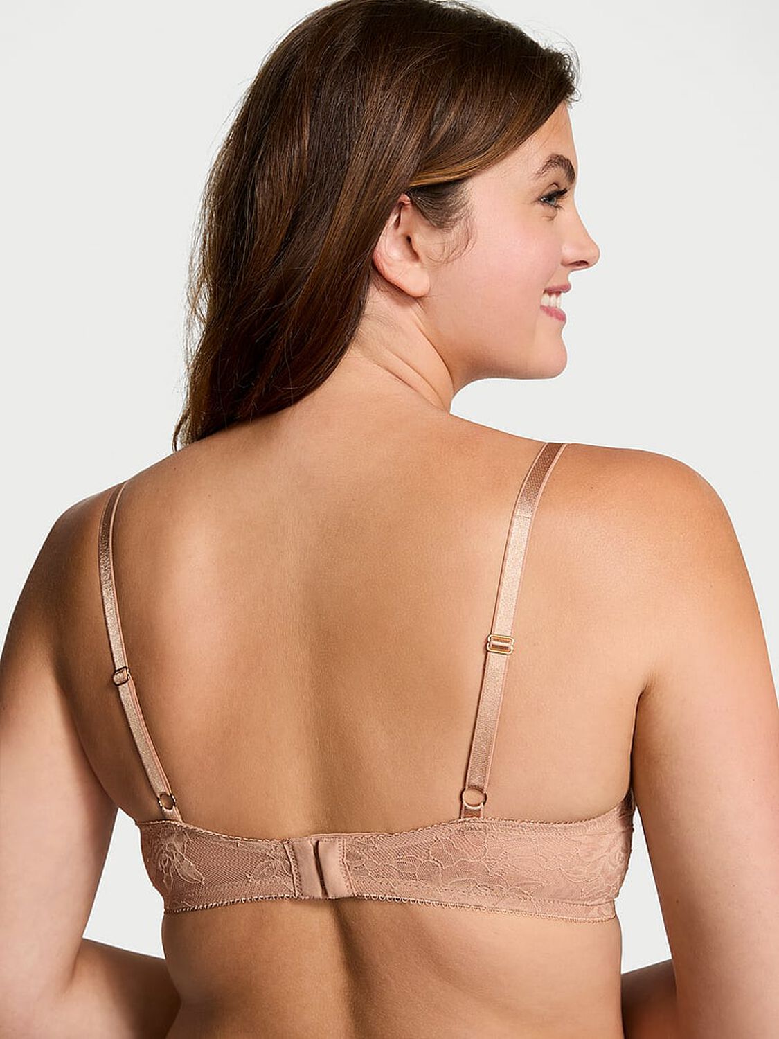 vs Very Sexy Rose Lace Unlined Low-Cut Demi Bra Praline 2 of 4 