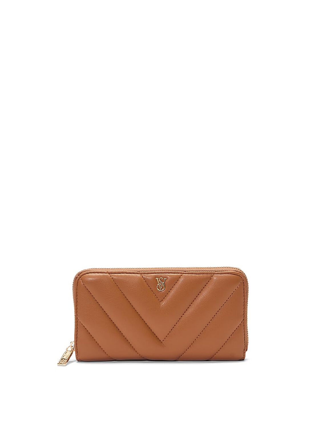 vs Victoria's Secret Large Wallet with Zip Brown 1 of 3 