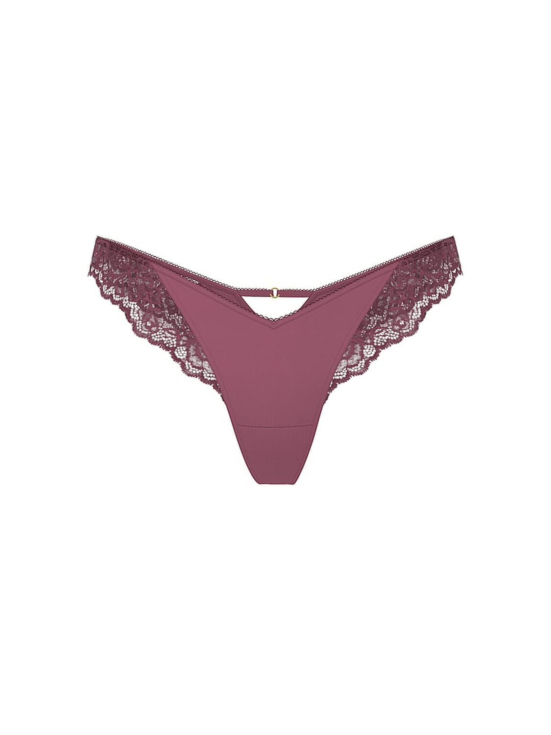 vs Very Sexy Rose Lace-Trim High-Leg Thong Panty Purple Vapor 3 of 3 