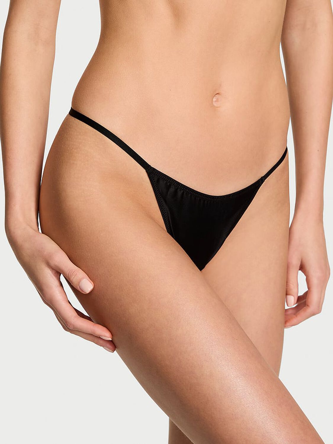 vs Very Sexy Sparkle Crystal Bow V-String Panty Black 1 of 4 