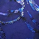 Party Floral Sequin Embroidery Unlined Demi Teddy, Blue Party Floral, swatch