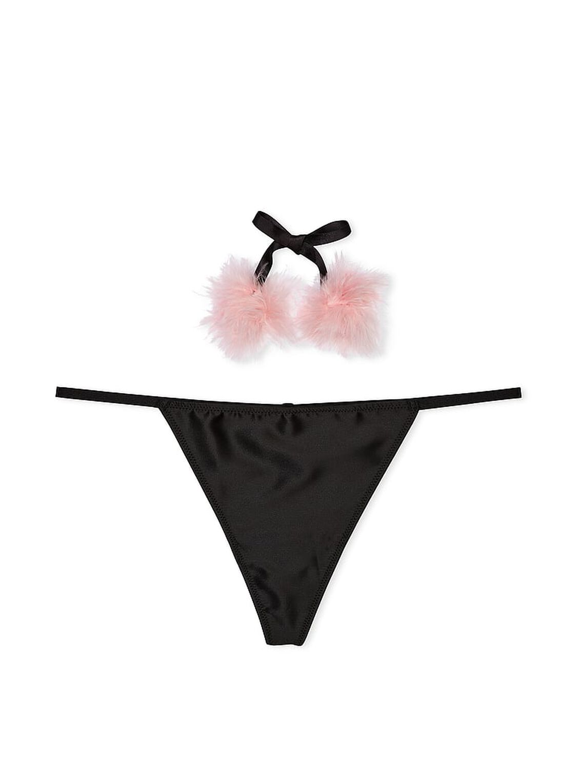vs Dream Angels Satin Pom Pom V-String Panty 3 of 4 