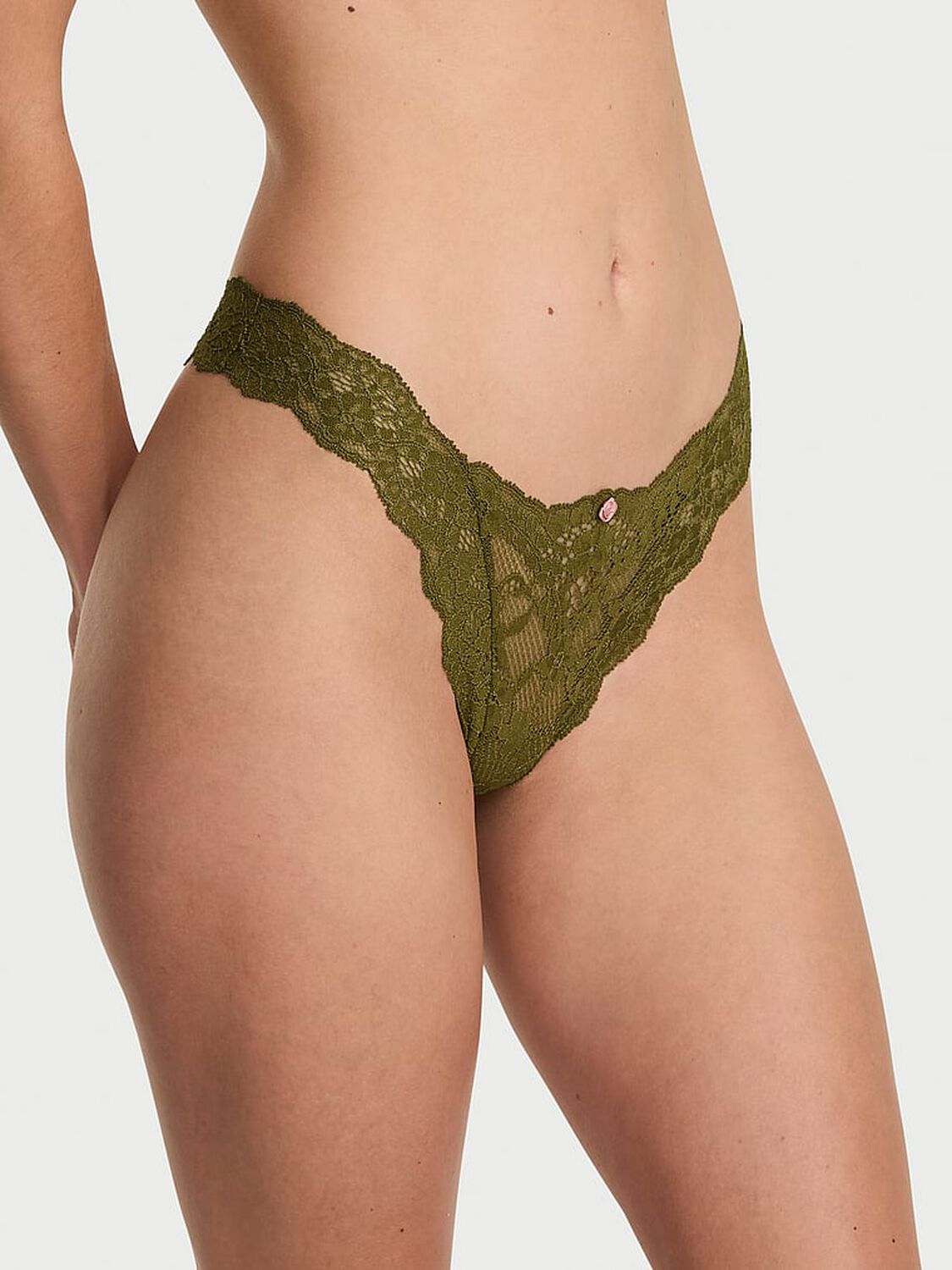 vs Dream Angels Lace Brazilian Panty Green Chameleon 3 of 3 