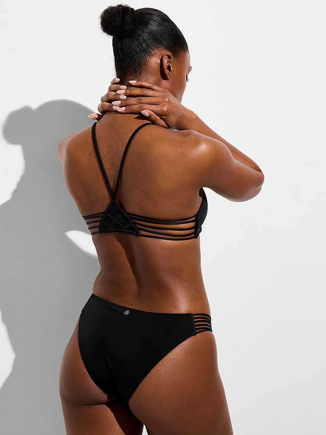 vs Victoria's Secret Swim Archives Beach Macrame Cheeky Bikini Bottom Black 1 of 3 