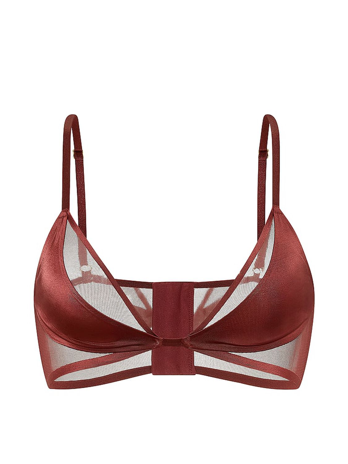 vs Very Sexy Sheer Reveal Unlined Modern Bralette Dark Chili 3 of 3 