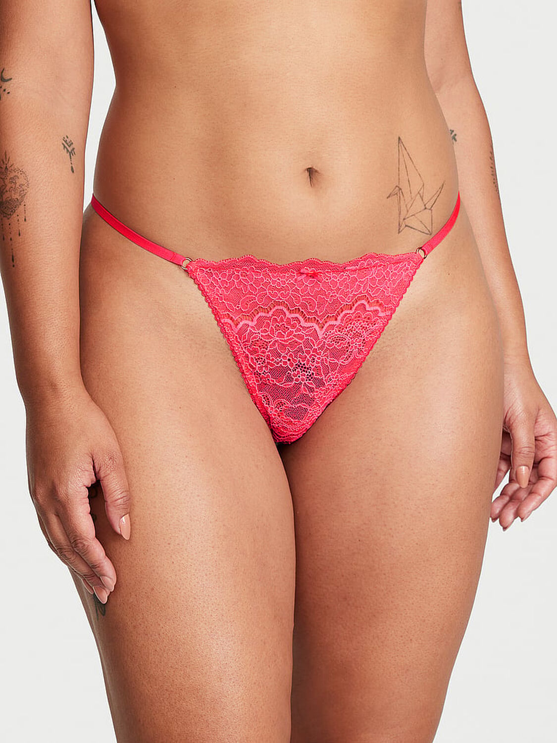 vs Dream Angels Lace V-String Panty Hot Pink 1 of 3 