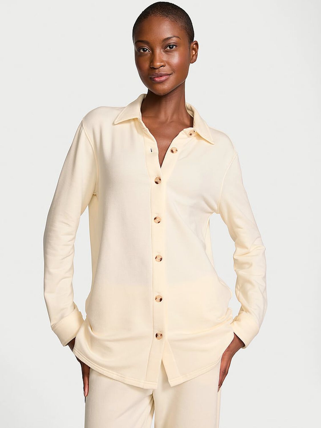 vs Victoria's Secret Brushed Modal Fleece Oversized Shirt 1 of 5 