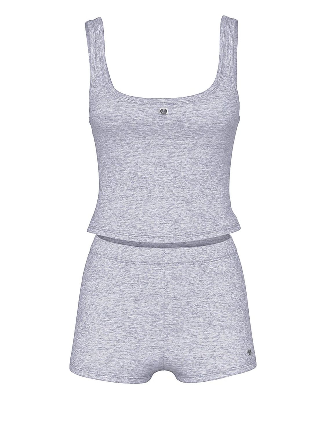 vs Victoria's Secret 100% Cotton Tank & Shorts Pajama Set Medium Heather Grey 3 of 3 