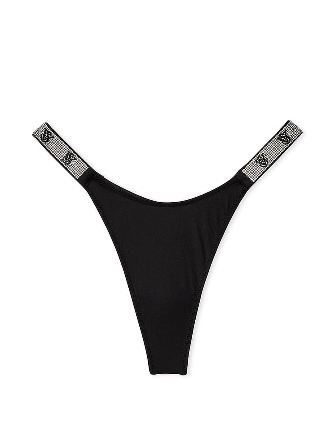 vs Very Sexy Shine Strap Thong Panty Black 3 of 4 