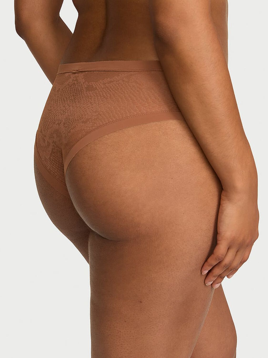 vs No-Show No-Show Snake Mesh Cheeky Panty Caramel 2 of 3 