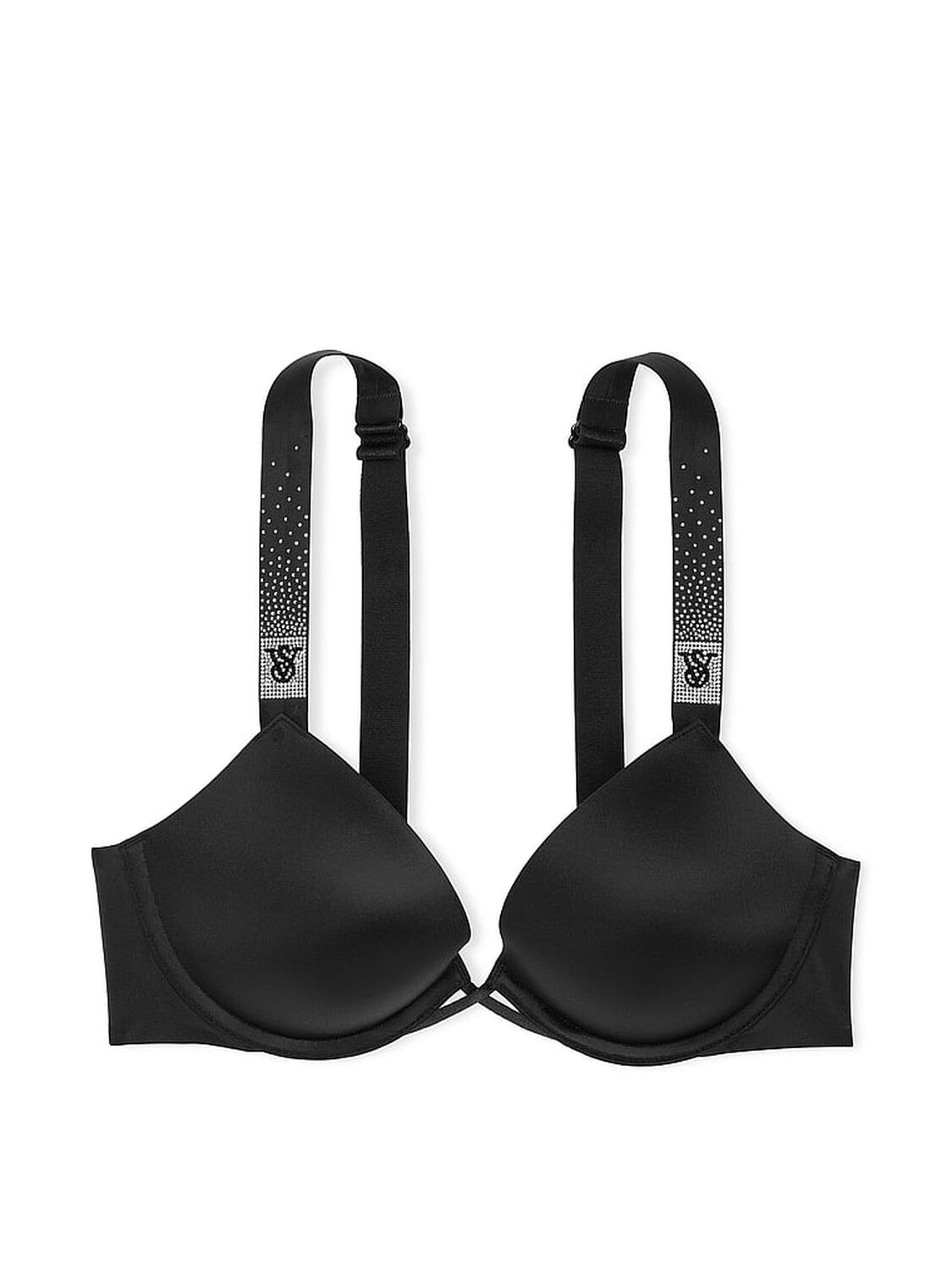 vs Very Sexy Scattered Shine Strap Push-Up Bra Jet Black 3 of 4 
