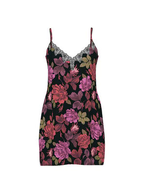 Satin & Rose Lace Mini Slip
