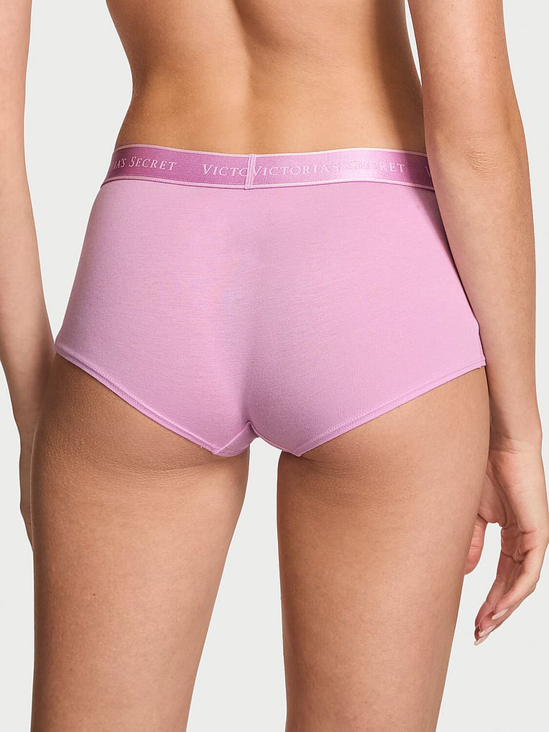 vs Cotton Logo Cotton Boyshort Panty Bikini Pink 2 of 2 