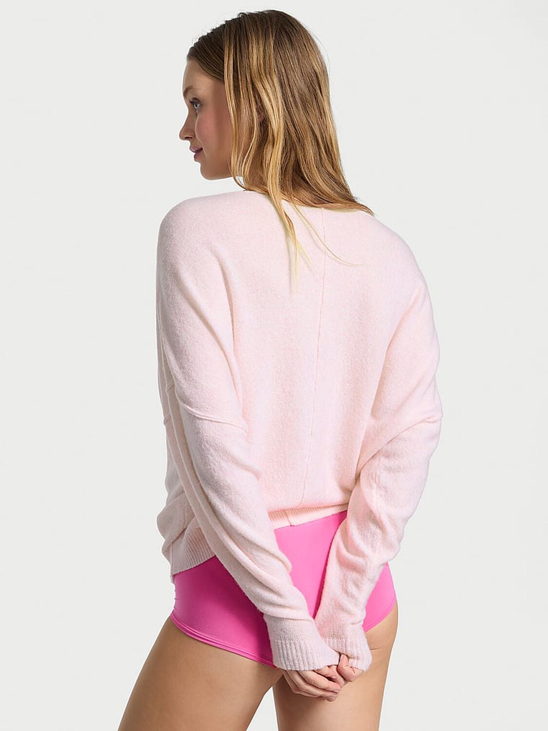 vs Victoria's Secret Summer Knit Boatneck Sweater Angel Pink 1 of 4 