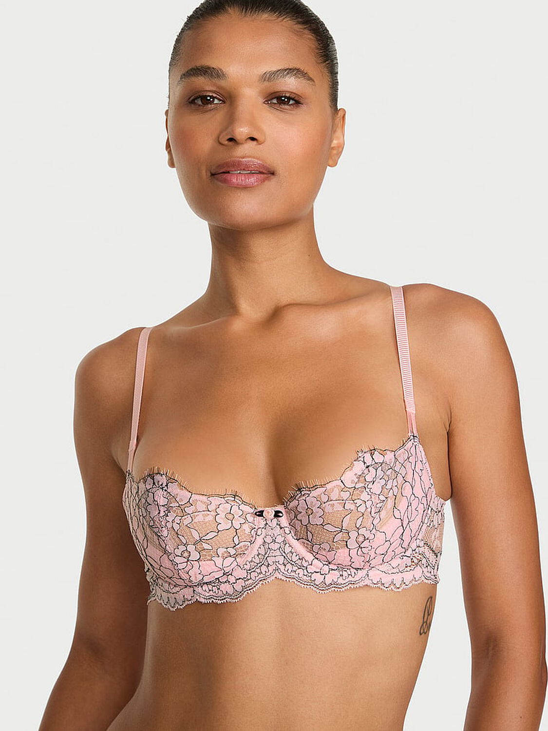 vs Dream Angels Wicked Unlined Lace Balconette Bra Angel Pink 1 of 3 