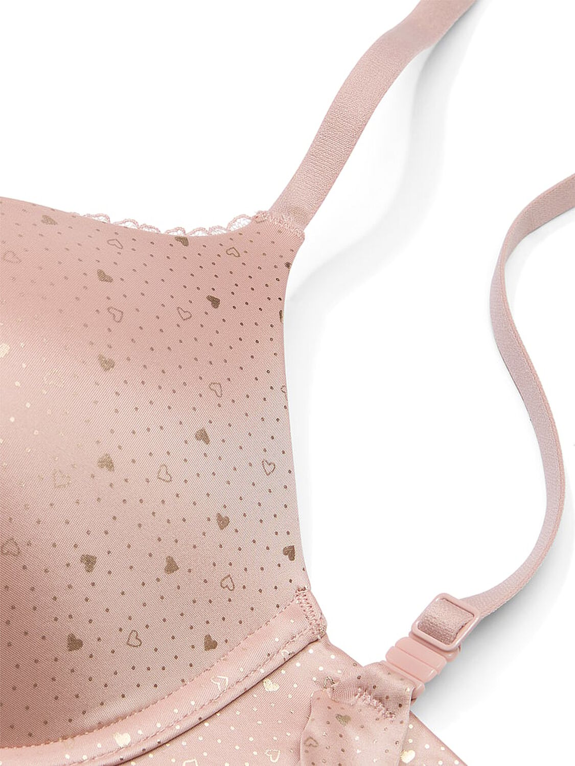 vs Body By Victoria Smooth Push-Up Perfect Shape Bra Pink Zinc Hearts 2 of 3 