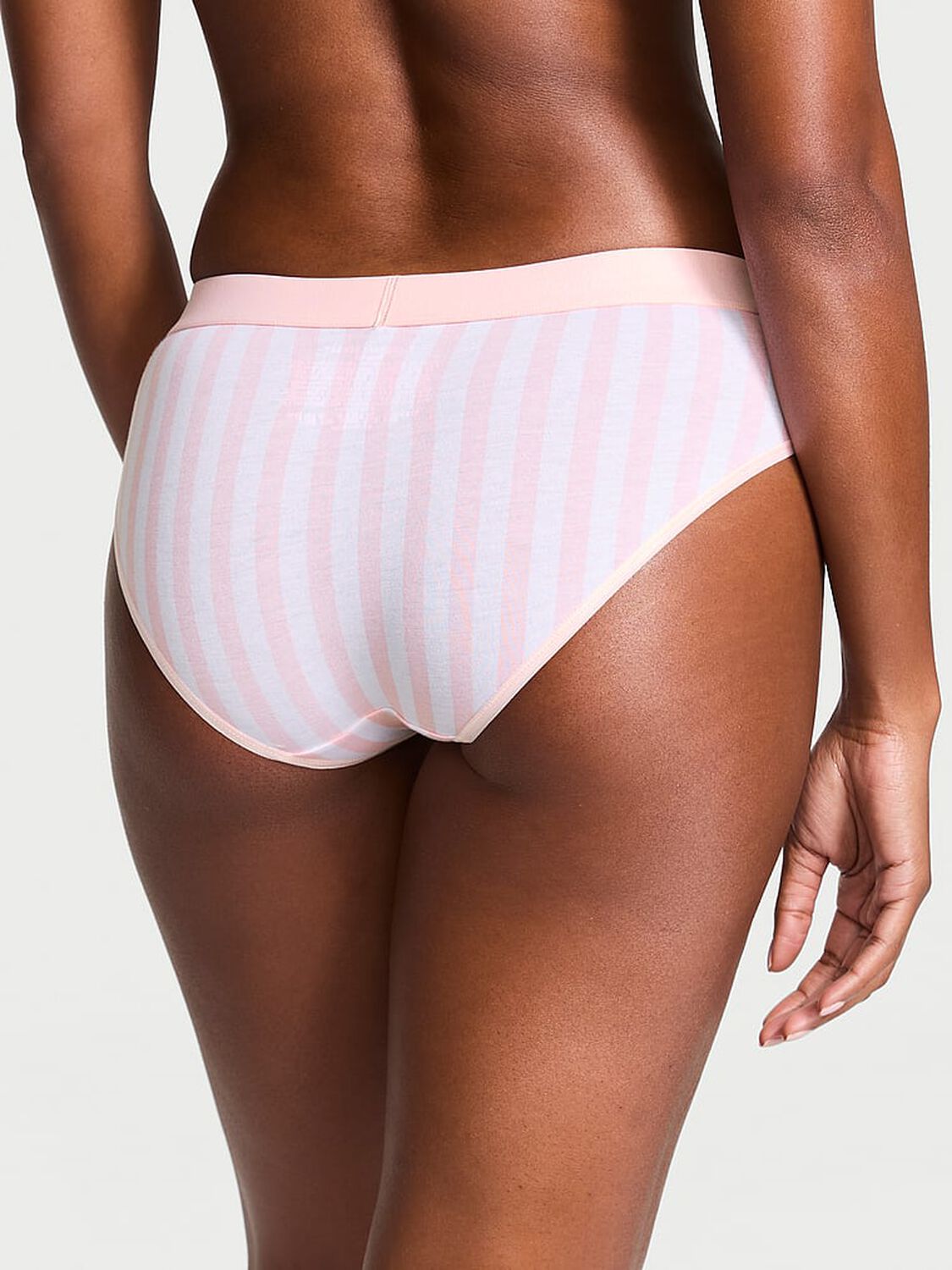 vs Cotton Logo Cotton Shine Patch Hiphugger Panty Iconic Pink Stripes 2 of 4 