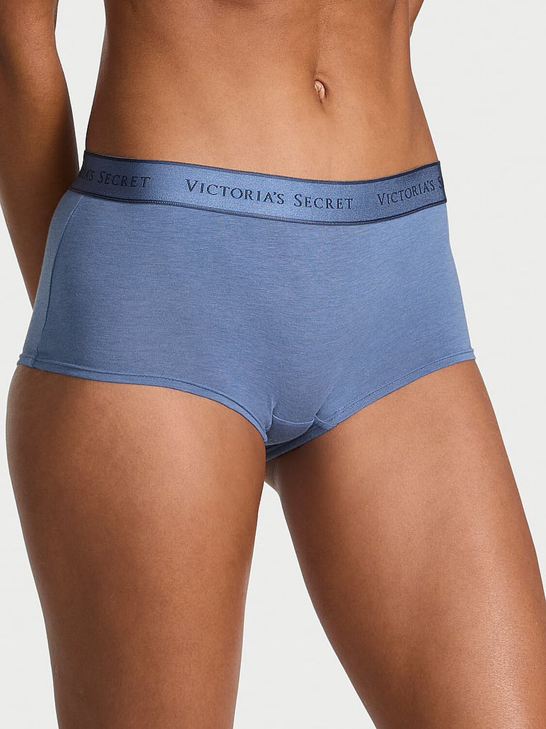 vs Cotton Logo Cotton Boyshort Panty Moonlight Blue 1 of 3 