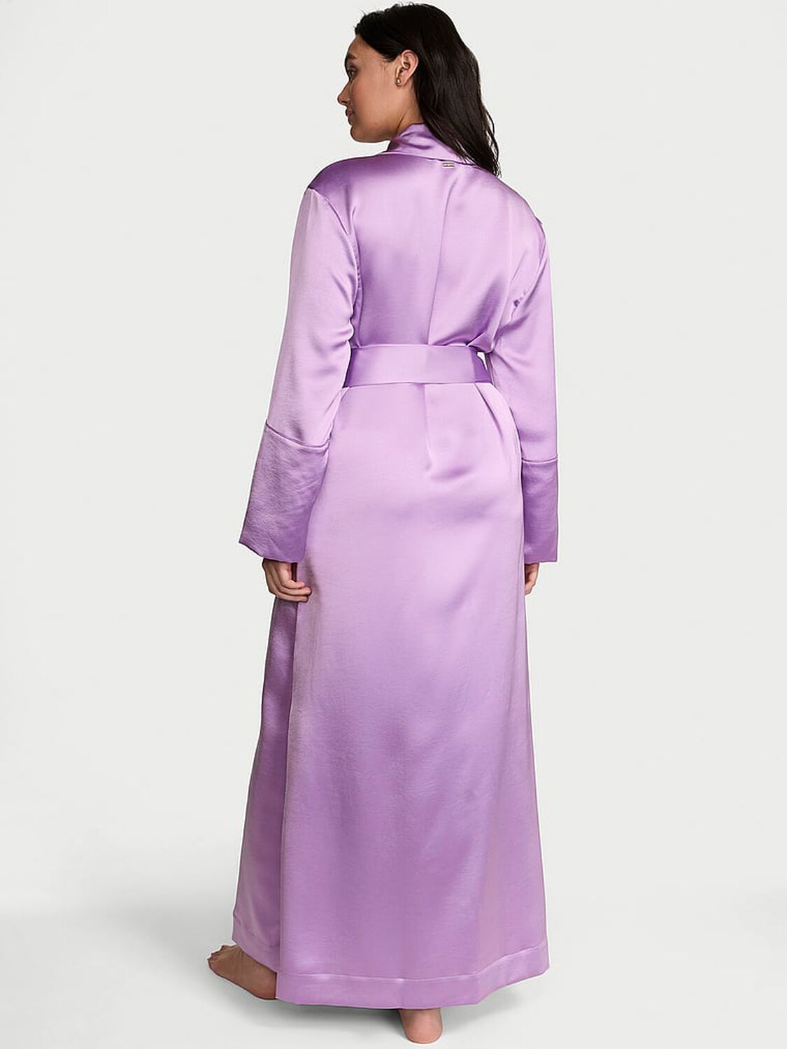 vs Victoria's Secret Luxe Satin Long Robe Charmed Violet 2 of 2 