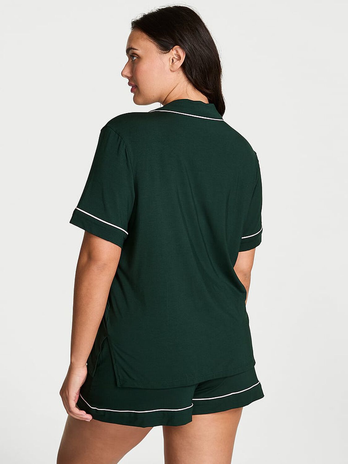 vs Victoria's Secret Modal Soft Bow Short Pajama Set Cilantro W Bow 2 of 3 