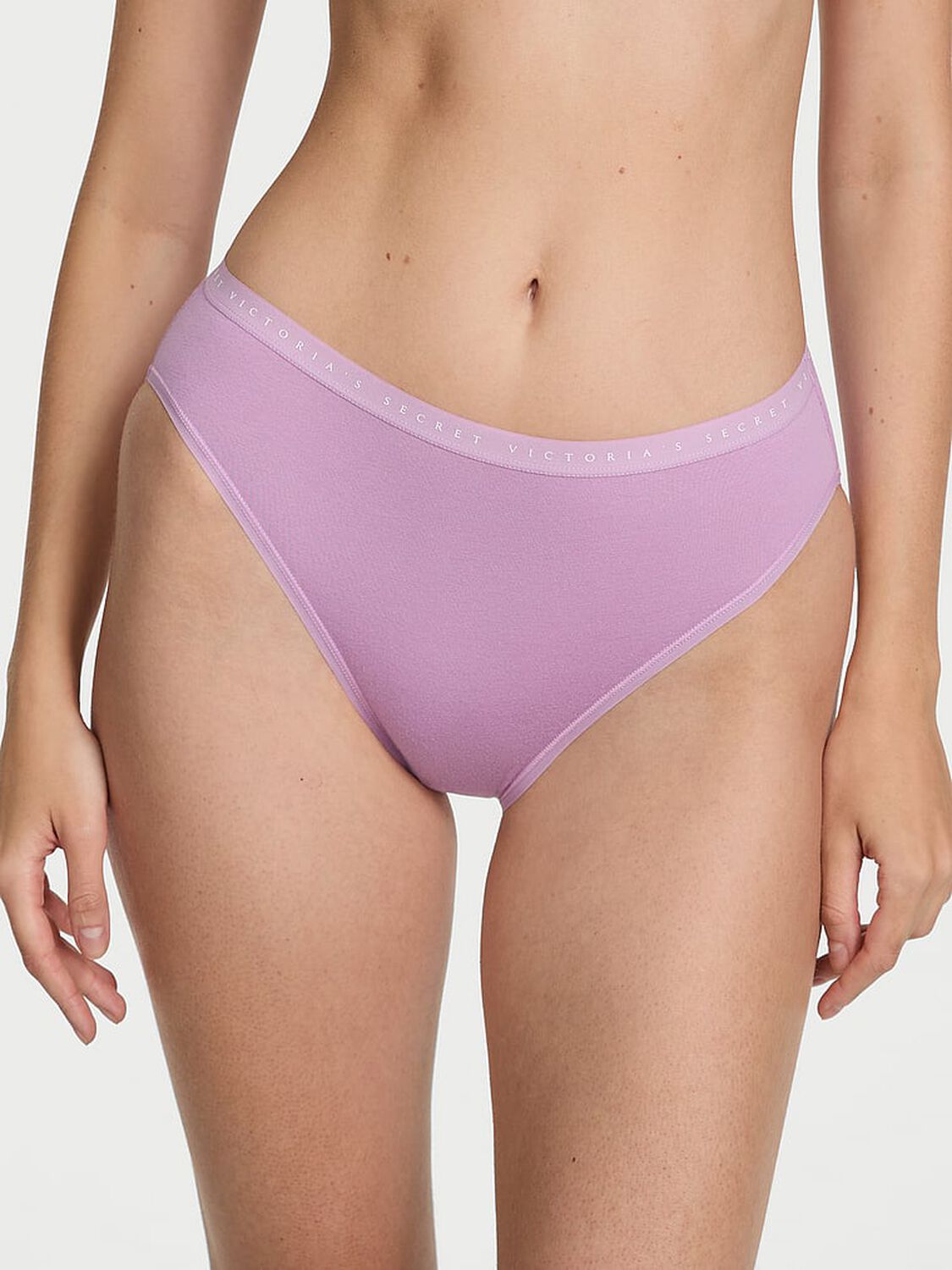 vs Victoria's Secret Stretch Cotton High-Leg Brief Panty Light Lilac 1 of 3 