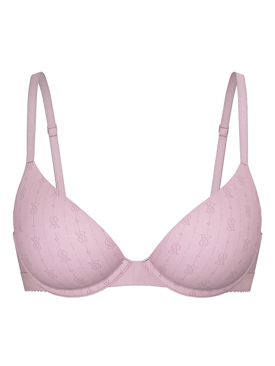 vs The T-Shirt Pointelle Logo Lightly Lined Demi Bra Violet Pearl 3 of 4 