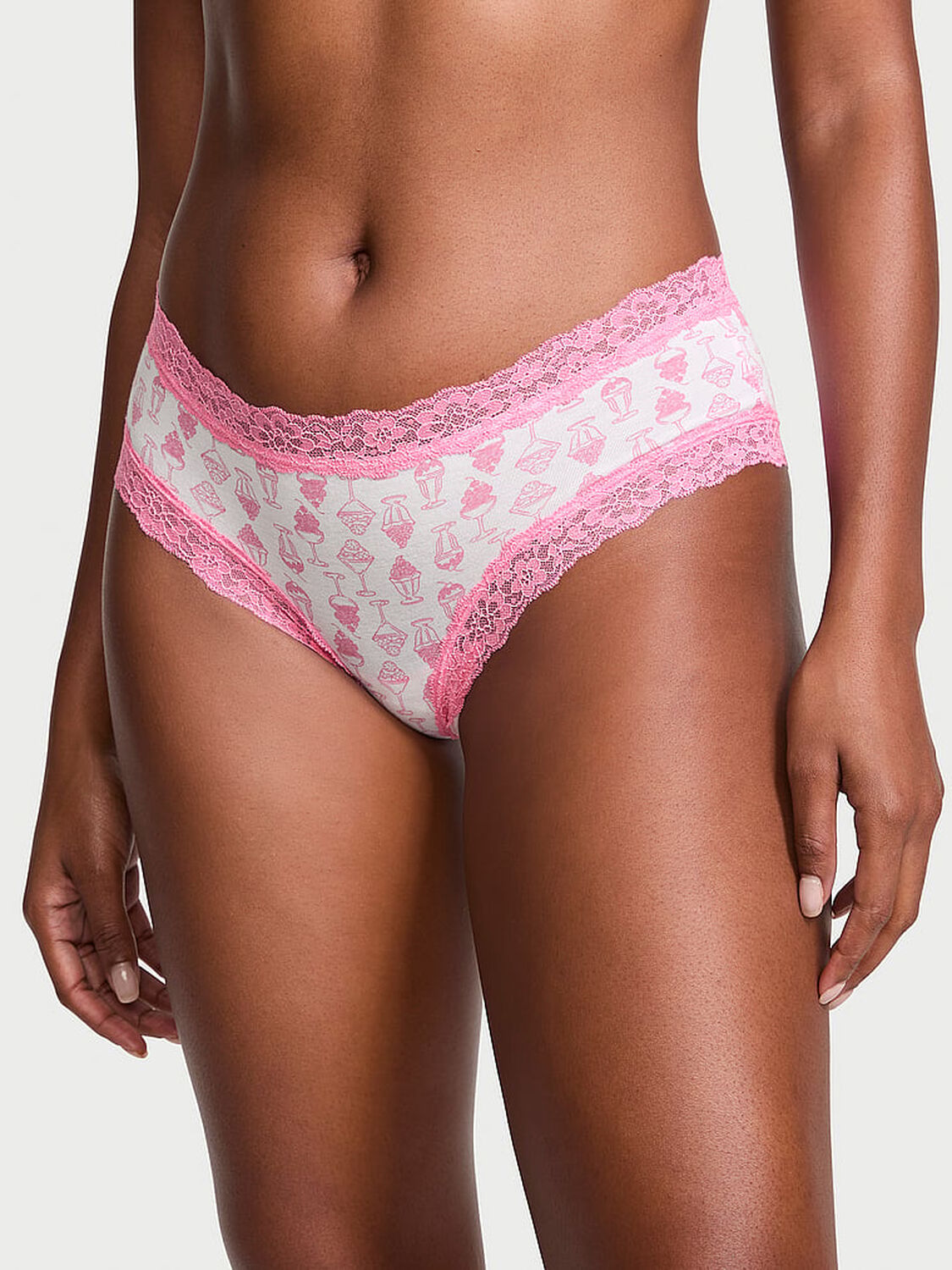 vs The Lacie Lace-Waist Cotton Cheeky Panty 1 of 3 