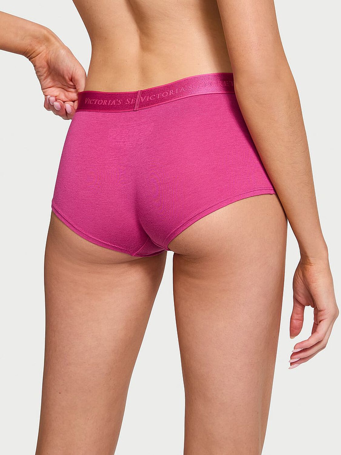 vs Cotton Logo Cotton Boyshort Panty Luscious Rose 2 of 3 