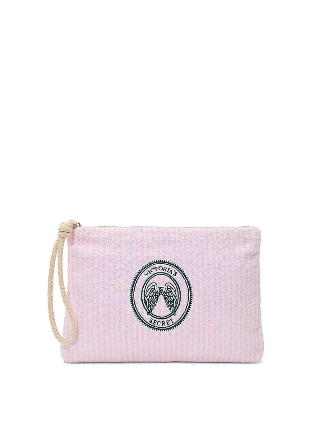 vs Victoria's Secret Terry Large Pouch Wristlet Heritage Stripe 1 of 2 