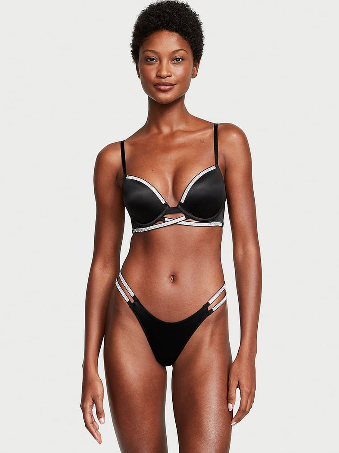 vs Very Sexy Shine Cradle Push-Up Bra Black 4 of 5 