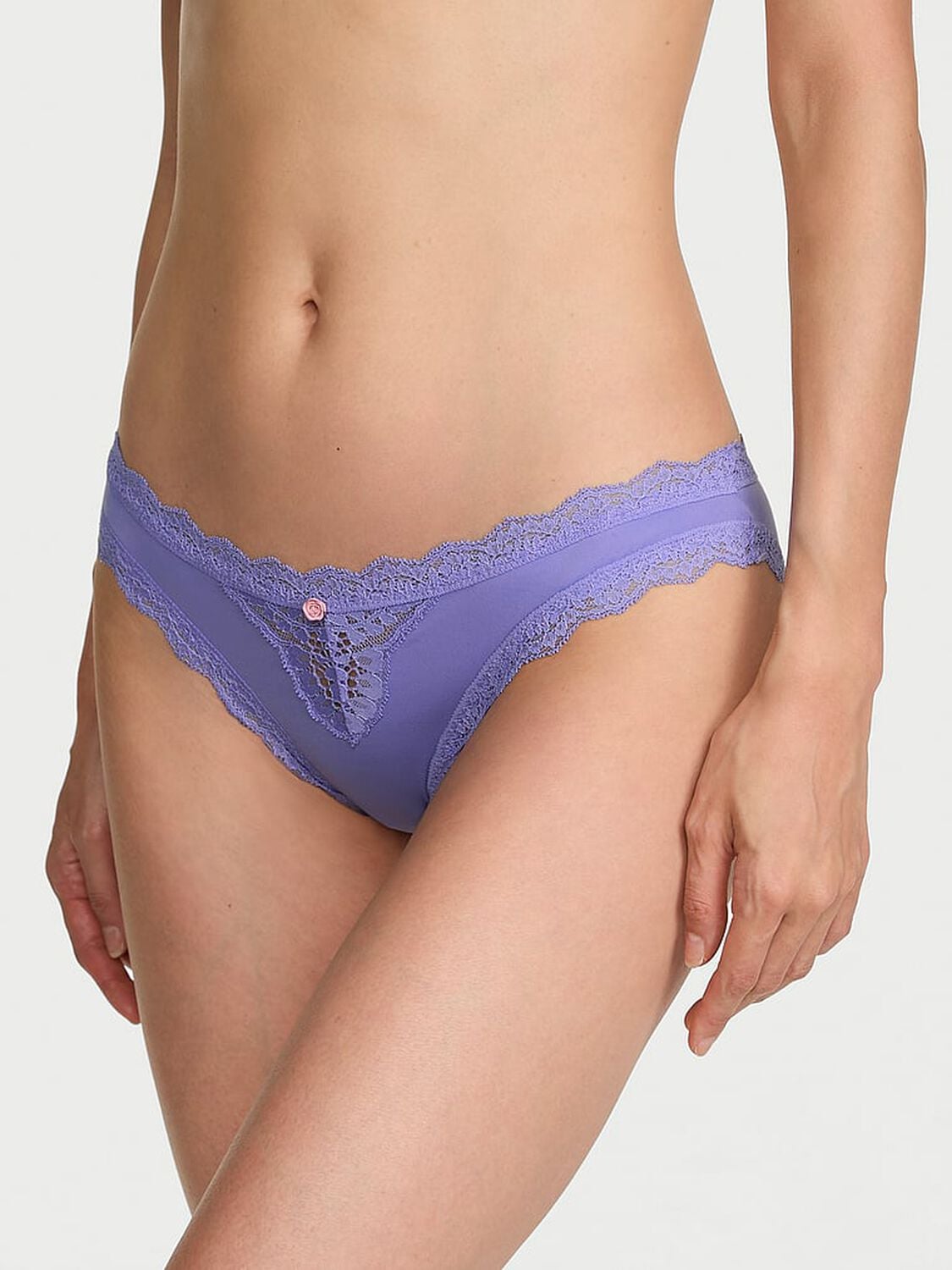 vs Dream Angels Lace-Trim Bikini Panty Verywinkle 1 of 2 