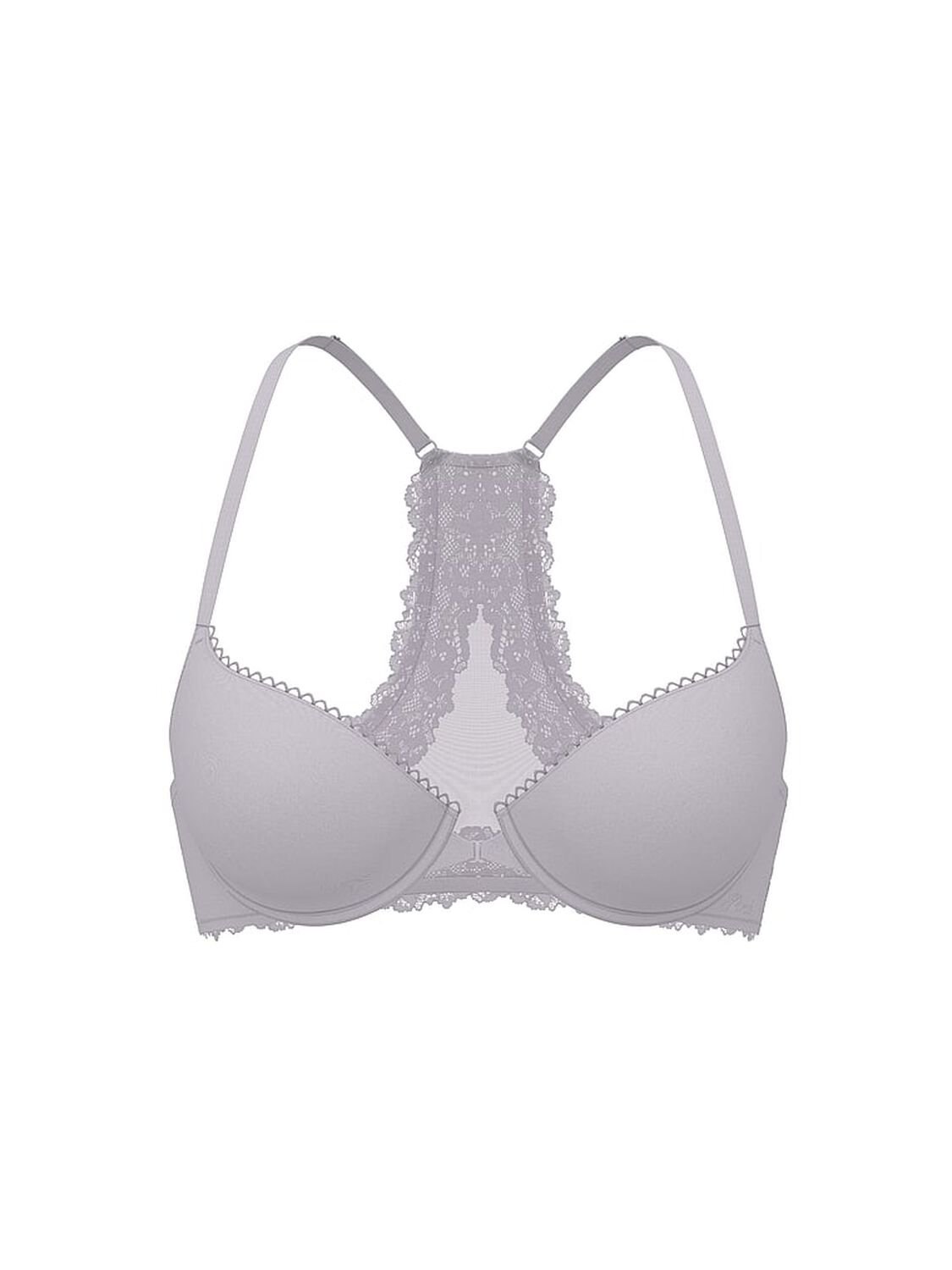 vs Body By Victoria Lightly Lined Lace Racerback Full-Coverage Bra Crystal Lilac 3 of 3 