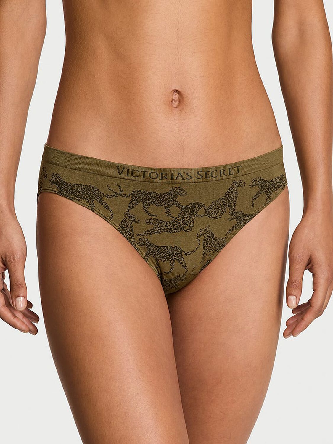 vs Seamless Seamless Bikini Panty Green Chameleon Leopards 1 of 3 