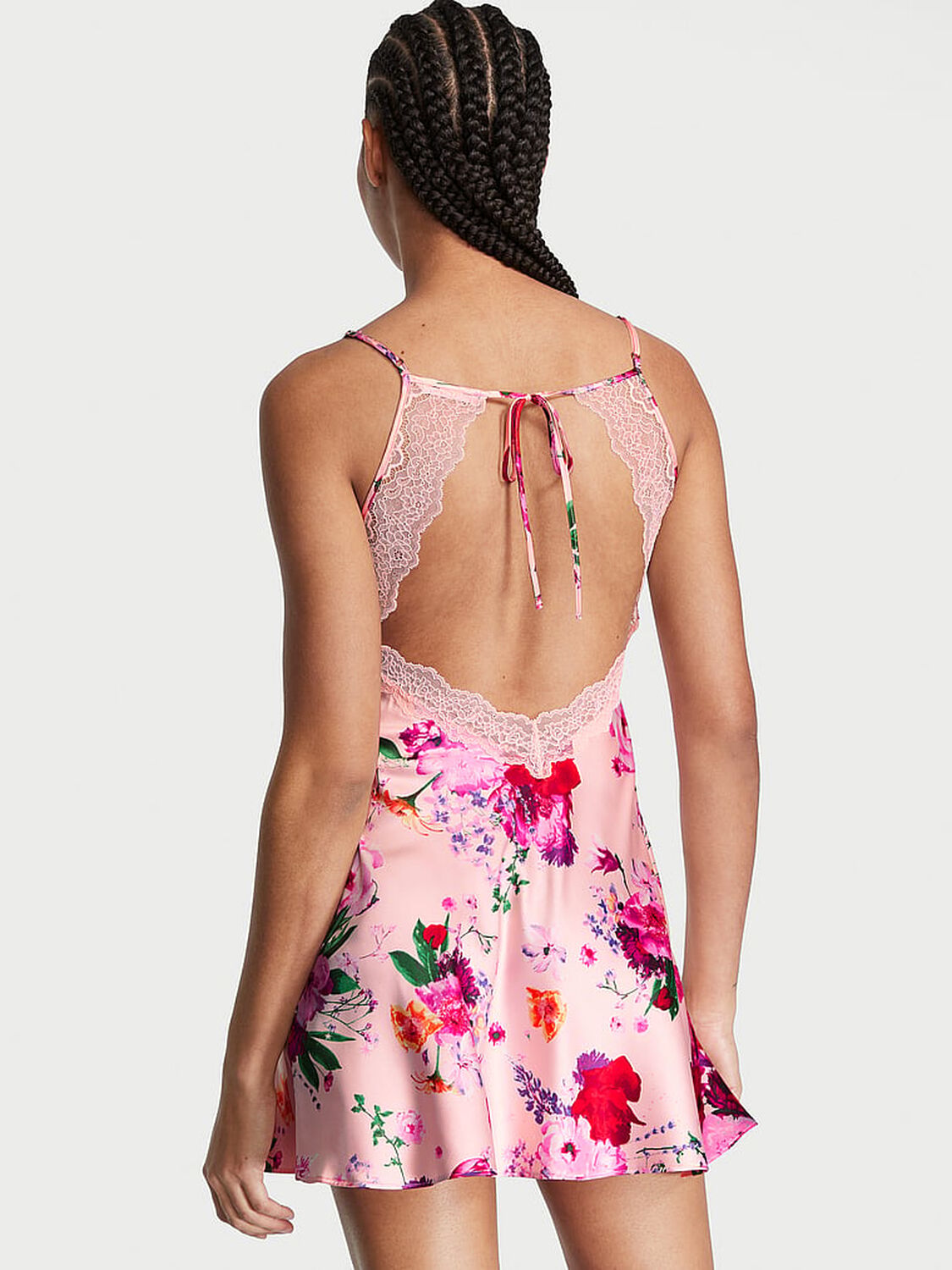 vs Victoria's Secret Stretch Satin Lace Cutout Slip 2 of 4 