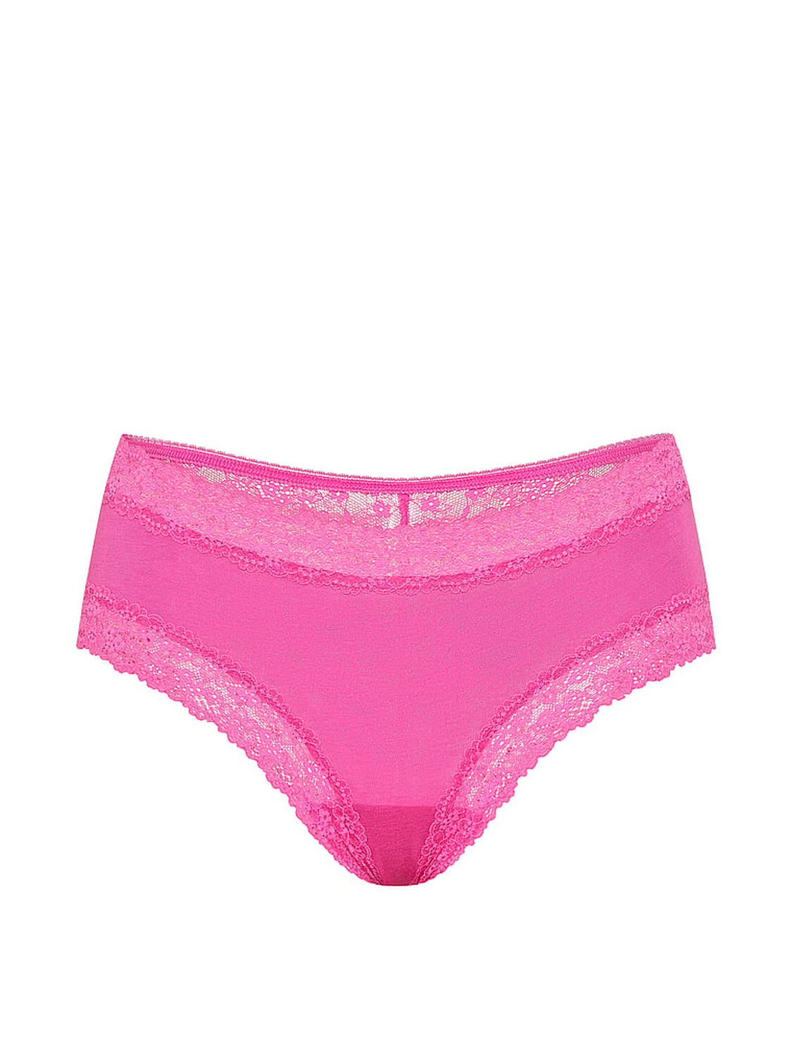 vs Lace Trim Cotton Lace-Trim Cheeky Panty Flower Pink 3 of 3 
