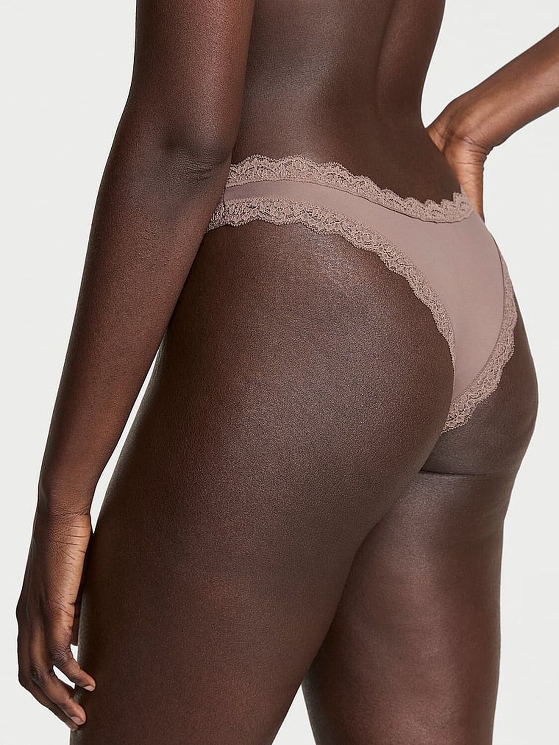 vs Dream Angels Lace-Trim Brazilian Panty Titanium Grey 2 of 3 
